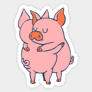 Pig Hugs Sticker